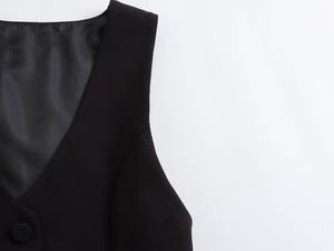 เดรสคอวีแขนกุดสำหรับผู้หญิง, เดรสคอวีแขนกุดลำลองสำหรับผู้หญิง - Product Image 3