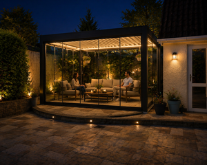 Pérgola Moderna de Aluminio WISE COMPANY, Cubierta para Patio Exterior, Diseño Rectangular, Resistente a la Intemperie, Marco con Recubrimiento en Polvo, Ecológica - Product Image 4