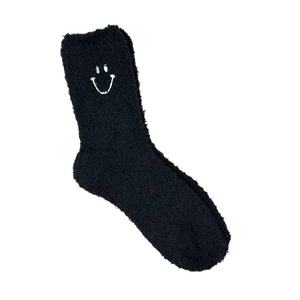 Acogedores calcetines tobilleros con logotipo personalizado con patrones felices bordados de sonrisa para mujer calcetines térmicos de invierno al por mayor - Product Image 4