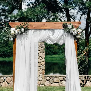 Avorio matrimonio arco drappeggio tessuto Chiffon tessuto tendaggi decorazioni di nozze fotografia sfondo sfondo tenda