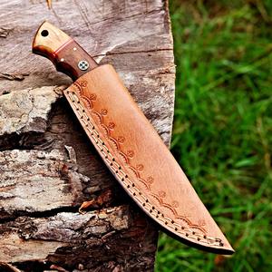 Lame en acier damas sur mesure Couteau de chasse Damas pour l'extérieur Couteau de camping à lame fixe supporté par OEM Qualité industrielle - Product Image 5