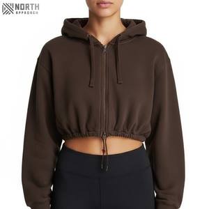 Moda de verano 100% algodón reelaborado Crop Hoodie 1/4 Zip Cropped sudadera con 1/4 Zip Outfit Reversible Hoodies Hombre - Product Image 1