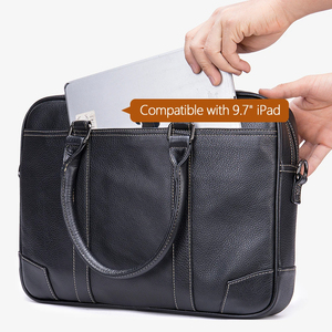 Hot Sale Genuine Leather Men Briefcase Fashion Retro Black Men Business Handbag <b>Laptop</b> <b>Bag</b> Supplier OEM - Product Image 6