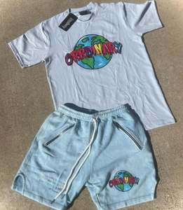 Haute qualité hommes 100% coton imprimé Twin ensembles respirant tricoté Shorts coupe régulière bas prix en gros - Product Image 3