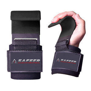 Crochets d'haltérophilie robustes pour tractions et ascenseurs morts Sangles de poignet rembourrées pratiques pour l'entraînement - Product Image 4