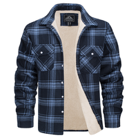 Vestes à carreaux personnalisées, manteaux d'hiver à manches longues en coton pour hommes, chemises décontractées coupe-vent