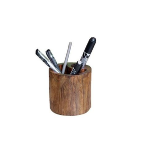 Organisateur de bureau en bois hexagonal empilable et réglable au design charmant et écologique, accessoires modernes et élégants pour stylos et crayons - Product Image 1