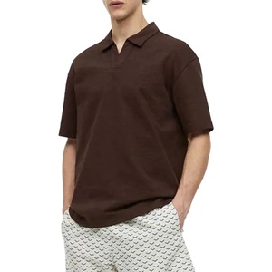 High Quality Custom Men's 100% Cotton Fleece Anti-Wrinkle Canvas for <b>T</b> <b>Shirts</b> Oversized Plain for <b>Collar</b> Solid Pattern 2026 - Product Image 1