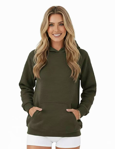 เสื้อฮู้ดดี้ผู้หญิงทรงโอเวอร์ไซส์ ผ้ากำมะหยี่นุ่ม สวมใส่สบาย ทรงหลวม สไตล์ลำลอง เหมาะสำหรับฤดูหนาว  ใส่เที่ยวเล่น  มีโลโก้ด้านหน้า - Product Image 6