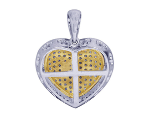Deux Tons Plaqué Or S925 Argent Moissanite Diamant Coeur Pendentif Hip Hop Bijoux Pour Hommes Femmes - Product Image 3