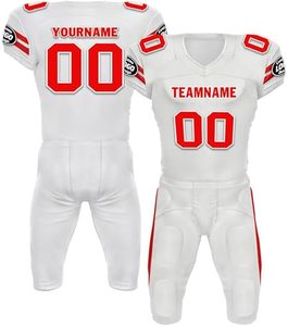Conjunto de camisetas de fútbol americano personalizado de manga corta con 100% poliéster antibacteriano totalmente tinte sublimación impreso uniforme desgaste - Product Image 6