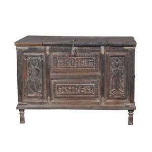 Boîte de rangement décorative en bois vintage - Product Image 1