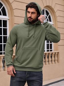 Sweat-shirts à capuche pour hommes, en polyester/coton, doux, à manches longues, décontractés, avec poche zippée, pour l'automne - Product Image 3