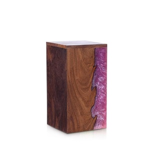 Cremation <b>Urn</b> for Human <b>Ashes</b> Burial Epoxy Resin Wood Female Male River Pink 220 Cu In <b>Pet</b> Dog <b>Ashes</b> Memorial Gift - Product Image 2
