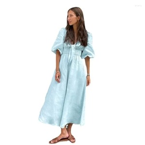 เดรสยาวทำด้วยมือจากผ้าฝ้ายอินเดียสำหรับเด็กผู้หญิงใส่ในฤดูร้อนและงานปาร์ตี้ของขวัญวันเกิดและงานแต่งงานแฟชั่นเรียบง่าย - Product Image 4