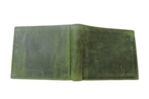 Portefeuille élégant en cuir véritable fait à la main Porte-cartes de crédit vert compact avec fermeture à rabat et poche zippée Utilisation quotidienne élégante - Product Image 3