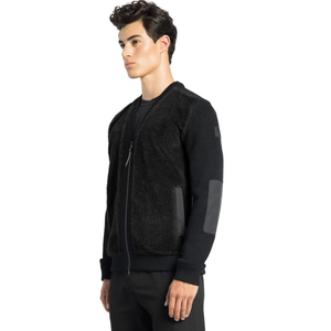 Veste en sherpa à col en V pour homme, fermeture éclair sur le devant, doublure en polaire, tricot à manches longues, vêtement d'extérieur chaud pour l'hiver, superposition formelle - Product Image 5