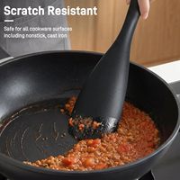 Cuillère multifonction de 11 pouces, résistante au lave-vaisselle, pour ustensiles de cuisine antiadhésifs, spatule de cuisine en silicone moulé