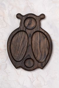 Plato redondo de madera para niños, plato ecológico para niños con tres compartimentos, vajilla de madera natural - Product Image 3