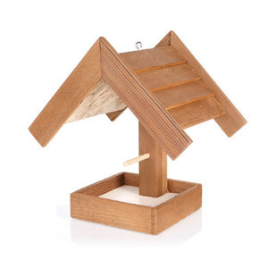 Comedero para pájaros de madera de diseño superior de cabaña para animales pequeños con calidad duradera para el hogar, jardín al aire libre, casa para pájaros colgante decorativa - Product Image 1