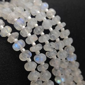 Rainbow Mooonstone Sculpté Citrouille Perlé Brins 8 Pouces Long Fournisseur De Pierres Précieuses Lâches-Perles De Melon - Product Image 6
