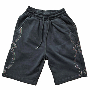 Nouvelle Collection : Shorts Homme en Tissu Éponge Lavé de Haute Qualité, Style Rétro Ample, Tendance Urbaine, Personnalisables avec Strass - Product Image 6