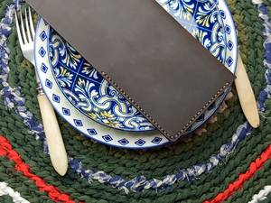 Titular de cheque de restaurante de cuero de alta calidad con logotipo personalizado para restaurante, presentador de invitados de cheque de cuero genuino, LBH-0002 - Product Image 3