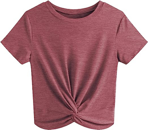 Tops cortos a cuadros de algodón 100% para mujer para verano tela de punto ecológica transpirable de secado rápido con decoración de agujeros - Product Image 3