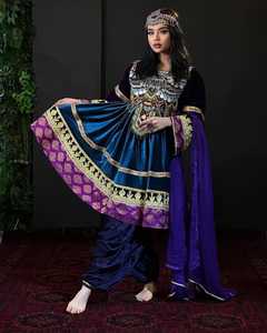 ชุดเดรสยาวถึงพื้นแบบดั้งเดิมของชาวอัฟกานิสถานคูจิและบันจาราปักลูกไม้ตกแต่งผ้าแบบสั่งทำสำหรับผู้ใหญ่ขายส่ง - Product Image 4