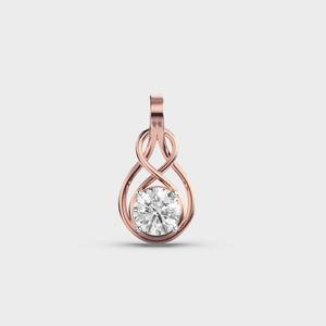 Pendentif solitaire Infinity Twist en diamant en or rose/jaune/blanc 14 carats - Product Image 5
