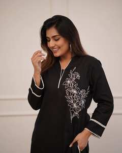 ชุดคุर्ตาสไตล์อินเดียคุณภาพพรีเมียม งานปักด้ายอย่างดี คอเสื้อทรงสูง คุณภาพสูง สวยงาม ราคาขายส่ง - Product Image 3