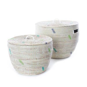 Contenedores de almacenamiento de fibra de caña marina para el hogar, venta al por mayor, con asa recortada - Product Image 4