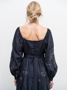 Vestidos Casuales de Calidad para Mujer, Vestido Largo de Verano, 100% Algodón, Cintura Natural, Manga Corta, Cuello Vintage, Vestido Fluido - Product Image 3