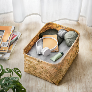 Panier de rangement décoratif en bambou naturel tressé pour la maison, idéal pour le stockage alimentaire, en provenance du Vietnam (vente en gros) - Product Image 3