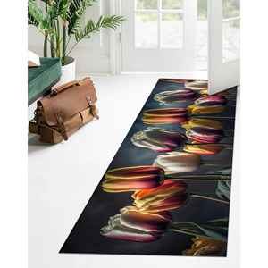 Alfombra con diseño de tulipanes, alfombra moderna, alfombra estampada para sala de estar, alfombra suave no tejida - Product Image 4
