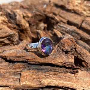 Handmade Mystic Topaz Ring 925 Sterling <b>Silver</b> Gemstone Jewelry For Women Natural Stone Gift - Product Image 4