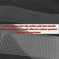 HMJ Motif en silicone circulaire personnalisé antidérapant avec logo, transfert thermique, motif en vinyle durable, respectueux de l'environnement pour les vêtements de yoga et de sport