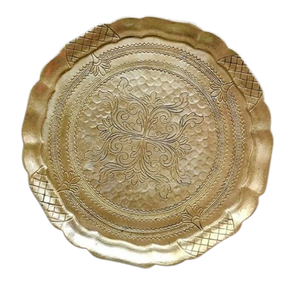 Plato cargador redondeado hecho a mano para fiesta de boda, servicio de comida, catering, diseño grabado sostenible, plato de boda - Product Image 6