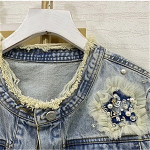 Nueva chaqueta vaquera informal de algodón 100%, chaqueta vaquera con capucha de alta calidad, chaqueta personalizada de diseño Premium elegante para mujer - Product Image 4