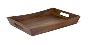 Bandeja DE SERVICIO DE MADERA anidada de cinco piezas hecha a mano manijas decorativas para organizar alimentos para el desayuno bandeja de sofá diseño indio inspirado - Product Image 3