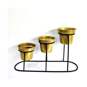 Pots de fleurs cylindriques en métal doré de luxe, pots de fleurs en laiton brossé de grande taille pour l'intérieur, pot de fleurs moderne décoratif en acier inoxydable - Product Image 3