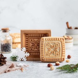 Presse à gâteau de lune et à biscuits en bois fait à la main-Design floral vintage VIET FARGIMEX - Product Image 5