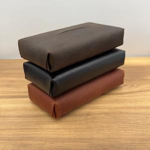 Boîte à mouchoirs décorative en cuir véritable – Design classique, luxueux et léger pour voiture/bureau/maison |   Matériaux de haute qualité - Product Image 3