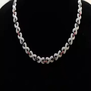 สร้อยคิวบาลิงค์แบบหรูหราสำหรับผู้ชาย ประดับด้วยหินสีแดงและดีไซน์แบบเพชร สไตล์ฮิปฮอป เครื่องประดับแฟชั่นสุดเท่ - Product Image 6