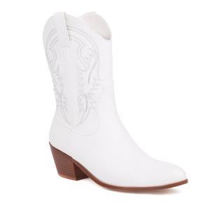 2023 <span class=keywords><strong>bottes</strong></span> pour femmes brodées à talons hauts botte occidentale Vintage <span class=keywords><strong>mi</strong></span>-<span class=keywords><strong>mollet</strong></span> Cowboy mode bout pointu <span class=keywords><strong>bottes</strong></span> classiques tendance confort - Product Image 5