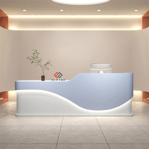 Chất lượng hàng đầu <span class=keywords><strong>Custom</strong></span> made Kích thước LED tiếp nhận truy cập Beauty Salon nha khoa tiếp nhận bàn - Product Image 3