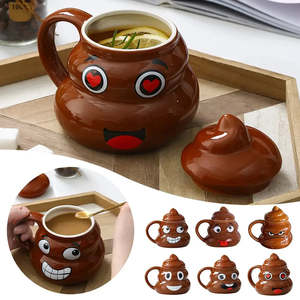 High Quality Emoji Popo Ceramic <b>Cup</b> with Handle Modern Design for <b>Espresso</b> Customisable Logo Business Gifts Parties - Product Image 4