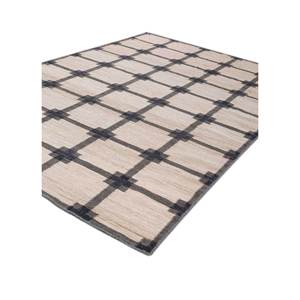 Tapis en laine tissée plate beige et marron classiques faits à la main Alhambra ADWL-13125 pour usage domestique - pour couloir rectangulaire ou chambre à coucher - Product Image 2