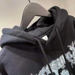 Service OEM Sweat à capuche pour homme de haute qualité Sweat-shirt avec logo personnalisé lavé à l'acide avec imprimé bouffant respirant 100% coton Automne - Product Image 3