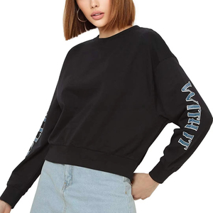 Sudadera de mujer personalizada de algodón de peso pesado, Sudadera de cuello simulado de gran tamaño, sudadera de manga larga para mujer - Product Image 2